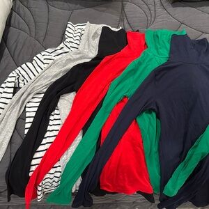 JCREW six tissue turtlenecks. Size XS.